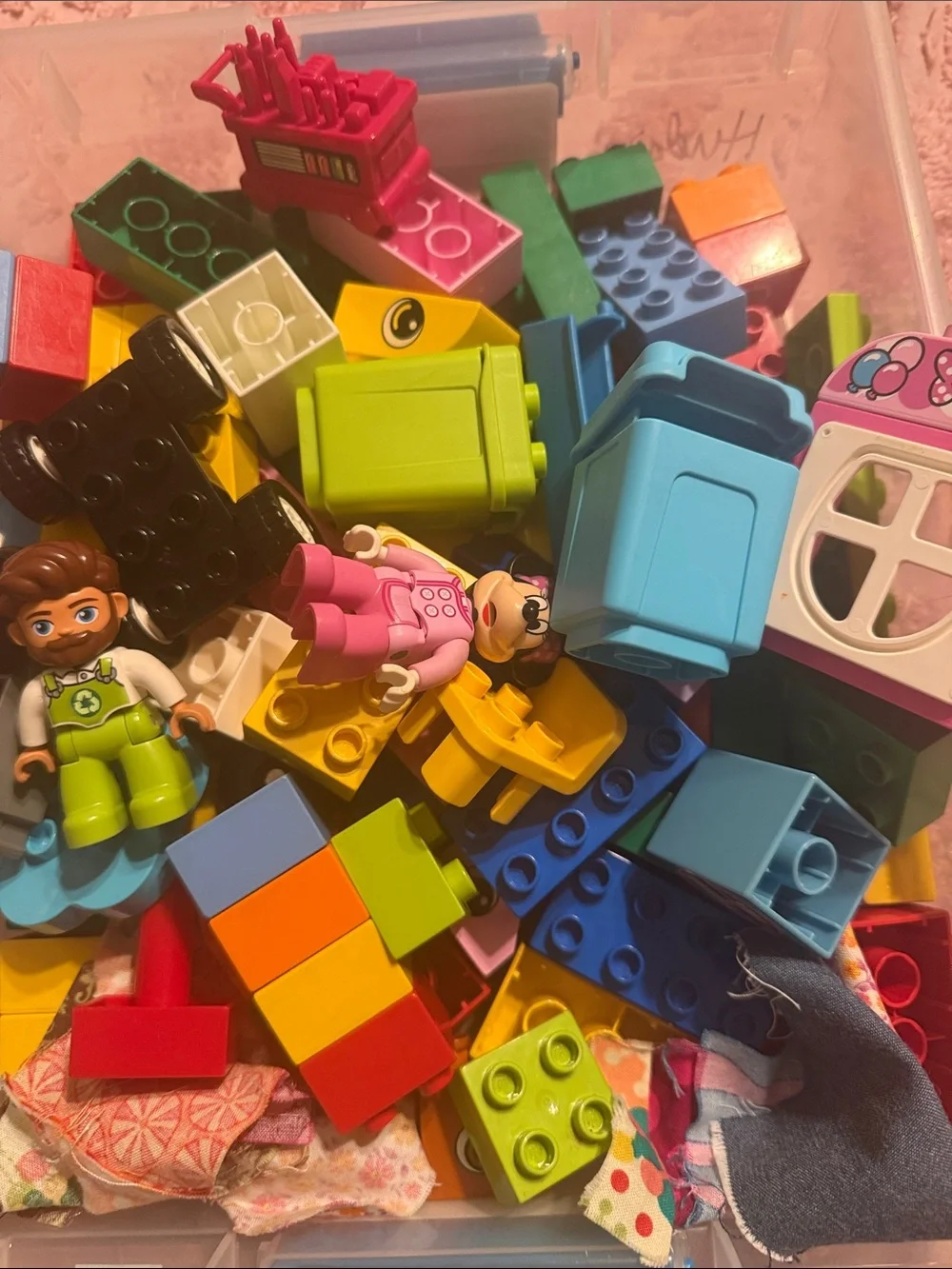 Lego Bright Blue, Yellow, Green, Pink & Red Building Block Lot